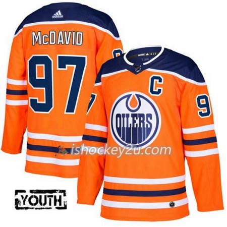 Børn NHL Edmonton Oilers Trøje Connor McDavid 97 Adidas 2017-2018 Orange Authentic